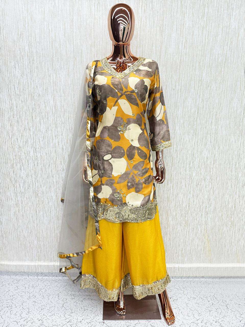 MELODY 1143 TO 1146 CHINON EMBROIDERY WORK PALAZZO TYPE SUIT THIS FESTIVAL TREND ONLINE